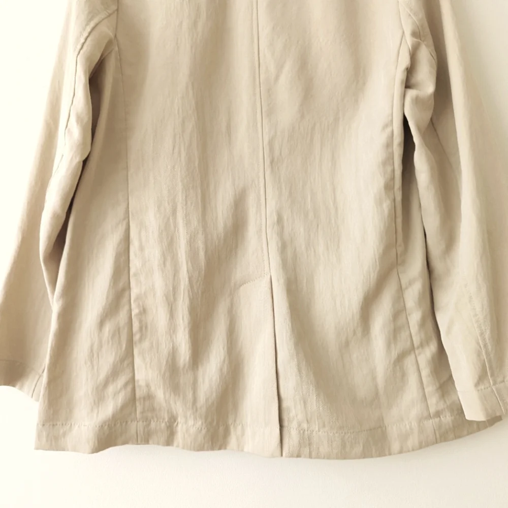 LIKE NEW GAP Soft Suit Tencel Blazer Tan Khaki Medium - Picture 13 of 15